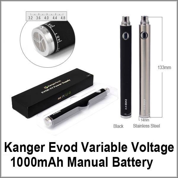 KangerTech Evod Variable Voltage 1000mAh Manual Battery