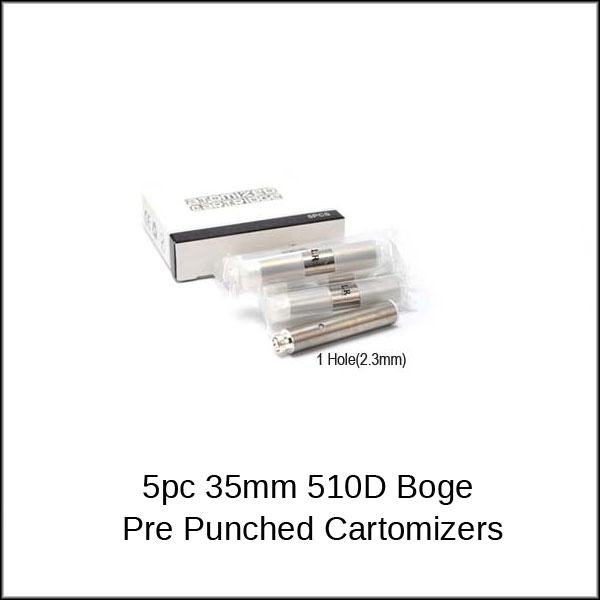 35mm Boge Pre-Punched 510D empty cartomizers (5pk) - Click Image to Close