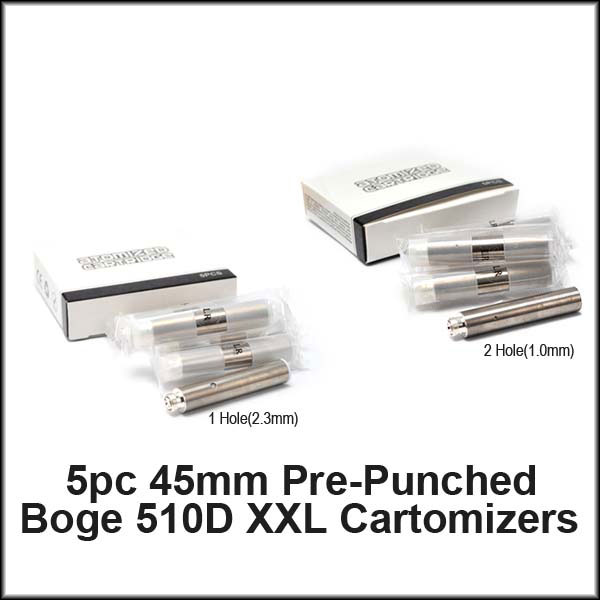 45mm Boge Pre-Punched 510D XXL Cartomizers (5pk)
