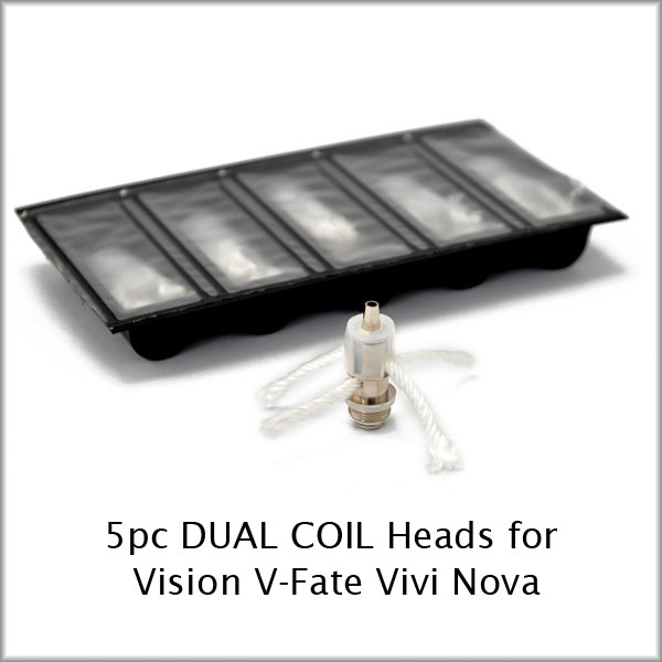 Vision CE5 / V-Fate Vivi Nova Replacement Heads(Dual Coil) (5pk) Vision CE5 / V-Fate Vivi Nova Replacement Heads(Dual Coil) (5pk)