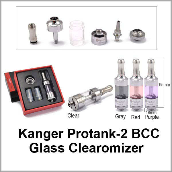 Kanger Protank II Bottom Coil Changeable Glass Clearomizer Kanger Protank II Bottom Coil Changeable Glass Clearomizer