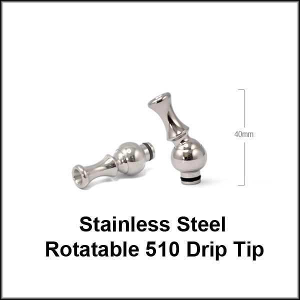 Stainless Steel Rotatable 510 Drip Tip